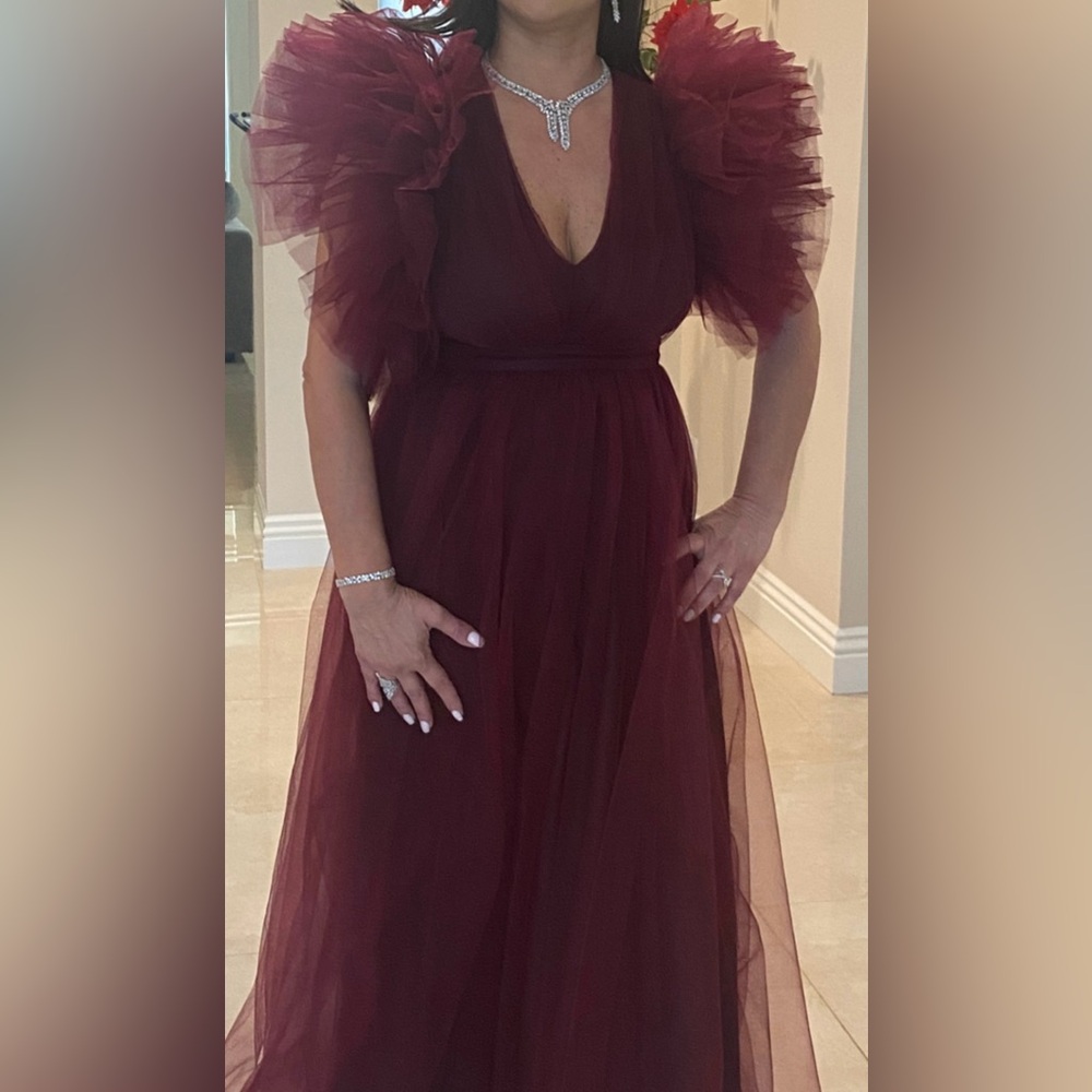 Glam Deep Burgundy Gown